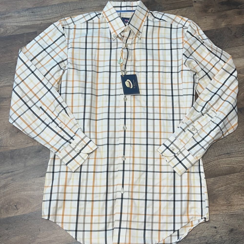 T Harris long sleeve button down shirt size small